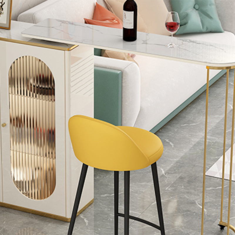 1/2 Pieces Counter Height Pub Set in Gold and White, Oval for Living Room Clearhalo 'Bar Furniture' 'furn' 'furn_home_bar_bar_sets' 'Furniture' 'Home Bars & Bar Sets' 'home_bar_bar_sets' 'Kitchen & Dining Furniture' 7619864