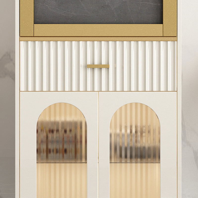 1/2 Pieces Counter Height Pub Set in White and Gold, Rectangular and Modern Clearhalo 'Bar Furniture' 'furn' 'furn_home_bar_bar_sets' 'Furniture' 'Home Bars & Bar Sets' 'home_bar_bar_sets' 'Kitchen & Dining Furniture' 7619872