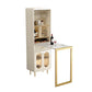 1/2 Pieces Counter Height Pub Set in White and Gold, Rectangular and Modern Clearhalo 'Bar Furniture' 'furn' 'furn_home_bar_bar_sets' 'Furniture' 'Home Bars & Bar Sets' 'home_bar_bar_sets' 'Kitchen & Dining Furniture' 7619875