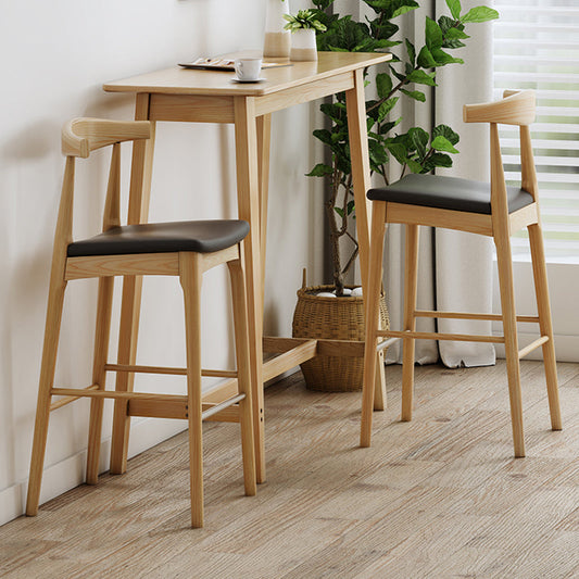 1/2/3 Pieces Counter Height Pub Set in Full Natural with Solid Wood