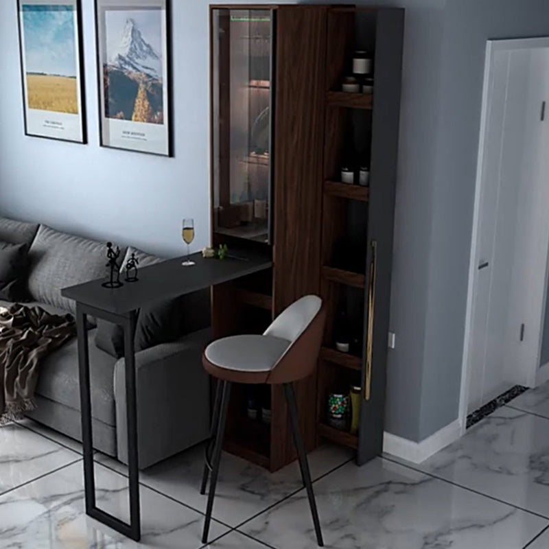1/2/3 Pieces Counter Height Pub Set in Brown and Black, Modern Table & Chair(s) 2 Piece Set Clearhalo 'Bar Furniture' 'furn' 'furn_home_bar_bar_sets' 'Furniture' 'Home Bars & Bar Sets' 'home_bar_bar_sets' 'Kitchen & Dining Furniture' 7619899