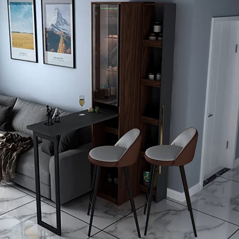 1/2/3 Pieces Counter Height Pub Set in Brown and Black, Modern Table & Chair(s) 3 Piece Set Clearhalo 'Bar Furniture' 'furn' 'furn_home_bar_bar_sets' 'Furniture' 'Home Bars & Bar Sets' 'home_bar_bar_sets' 'Kitchen & Dining Furniture' 7619902