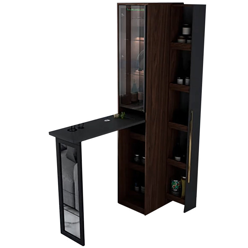 1/2/3 Pieces Counter Height Pub Set in Brown and Black, Modern Clearhalo 'Bar Furniture' 'furn' 'furn_home_bar_bar_sets' 'Furniture' 'Home Bars & Bar Sets' 'home_bar_bar_sets' 'Kitchen & Dining Furniture' 7619905