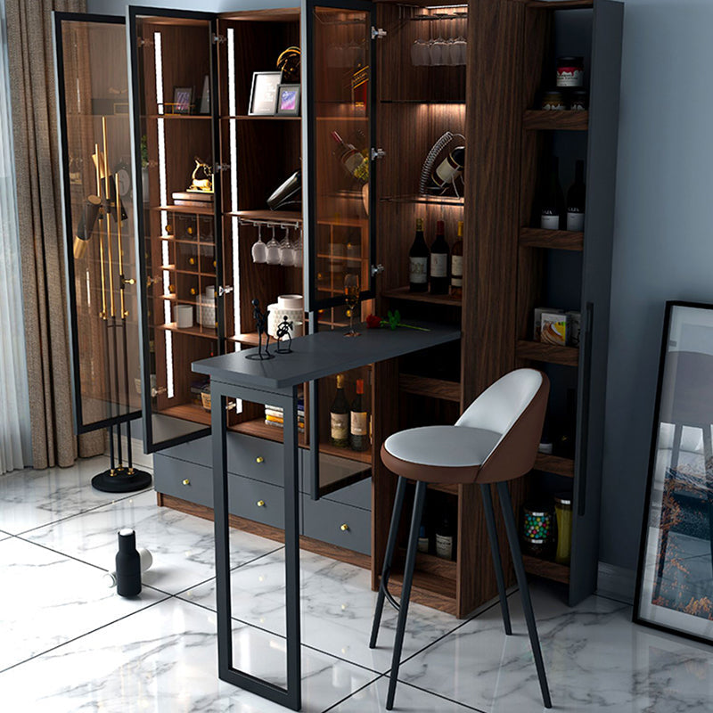 1/2/3 Pieces Counter Height Pub Set in Brown and Black, Modern Clearhalo 'Bar Furniture' 'furn' 'furn_home_bar_bar_sets' 'Furniture' 'Home Bars & Bar Sets' 'home_bar_bar_sets' 'Kitchen & Dining Furniture' 7619910