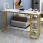 Glam Style Rectangle Wood Bar Height Pub Table for Living Room 63"L x 15.7"W x 41.3"H White-Gold Without Chairs Clearhalo 'Bar Furniture' 'Bar Tables' 'bar_tables' 'furn' 'furn_bar_tables' 'Furniture' 'Kitchen & Dining Furniture' 7619980