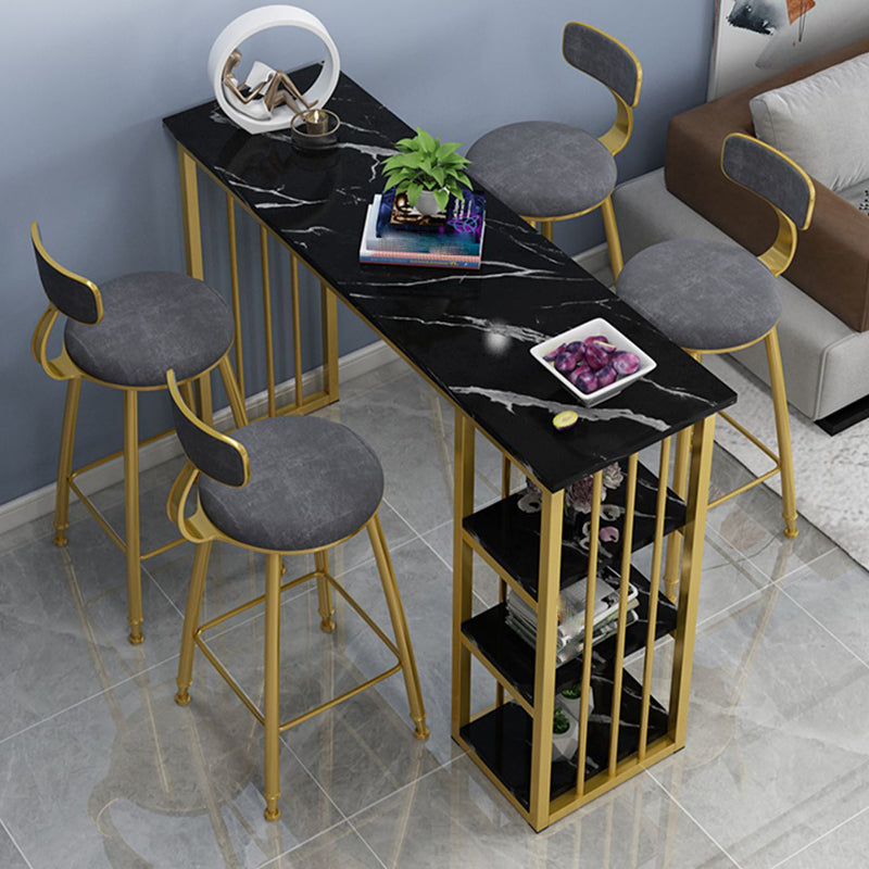 Glam Style Rectangle Wood Bar Height Pub Table for Living Room Clearhalo 'Bar Furniture' 'Bar Tables' 'bar_tables' 'furn' 'furn_bar_tables' 'Furniture' 'Kitchen & Dining Furniture' 7619991