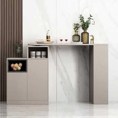 Contemporary Specialty Wood Bar Height Pub Table for Living Room 43.3"L x 15.7"W x 41.3"H Gray-Khaki Without Chairs Clearhalo 'Bar Furniture' 'Bar Tables' 'bar_tables' 'furn' 'furn_bar_tables' 'Furniture' 'Kitchen & Dining Furniture' 7620000