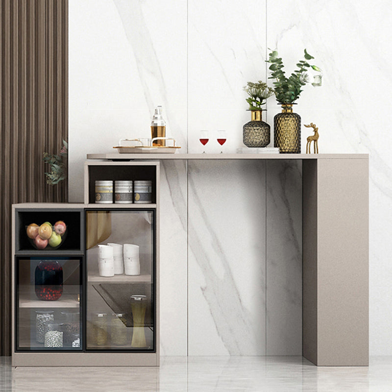 Modern Style Wood Specialty Bar Height Pub Table for Living Room 43.3"L x 15.7"W x 41.3"H Grey Without Chairs Clearhalo 'Bar Furniture' 'Bar Tables' 'bar_tables' 'furn' 'furn_bar_tables' 'Furniture' 'Kitchen & Dining Furniture' 7620032