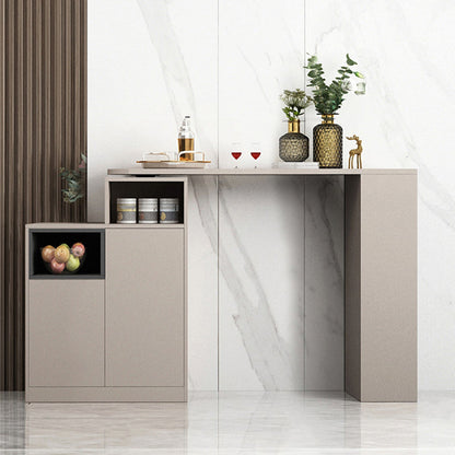 Modern Style Wood Specialty Bar Height Pub Table for Living Room 43.3"L x 15.7"W x 41.3"H Light Gray Without Chairs Clearhalo 'Bar Furniture' 'Bar Tables' 'bar_tables' 'furn' 'furn_bar_tables' 'Furniture' 'Kitchen & Dining Furniture' 7620034