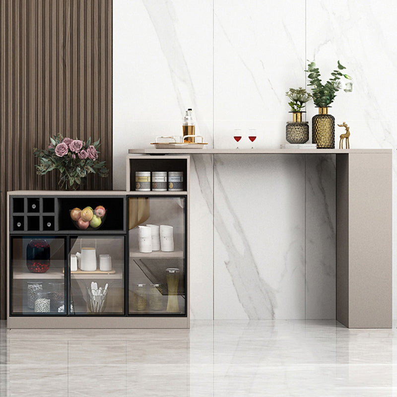 Modern Style Wood Specialty Bar Height Pub Table for Living Room 59.1"L x 15.7"W x 41.3"H Grey Without Chairs Clearhalo 'Bar Furniture' 'Bar Tables' 'bar_tables' 'furn' 'furn_bar_tables' 'Furniture' 'Kitchen & Dining Furniture' 7620037