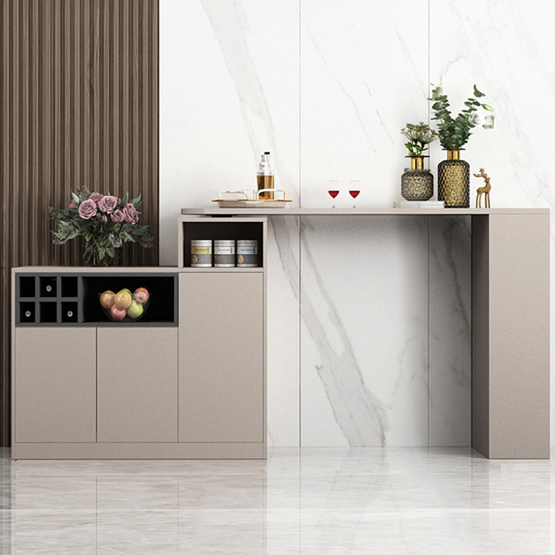 Modern Style Wood Specialty Bar Height Pub Table for Living Room 59.1"L x 15.7"W x 41.3"H Light Gray Without Chairs Clearhalo 'Bar Furniture' 'Bar Tables' 'bar_tables' 'furn' 'furn_bar_tables' 'Furniture' 'Kitchen & Dining Furniture' 7620039