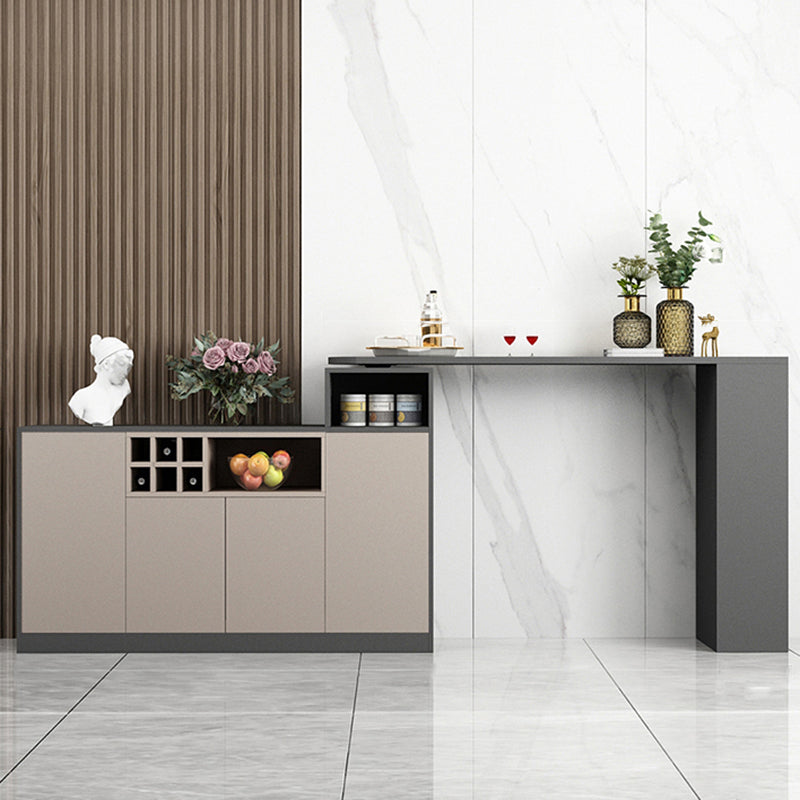 Modern Style Wood Specialty Bar Height Pub Table for Living Room 66.9"L x 15.7"W x 41.3"H Dark Gray-Black Without Chairs Clearhalo 'Bar Furniture' 'Bar Tables' 'bar_tables' 'furn' 'furn_bar_tables' 'Furniture' 'Kitchen & Dining Furniture' 7620048
