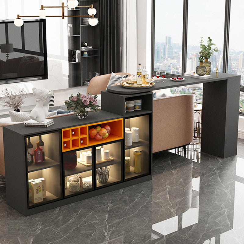Modern Style Wood Specialty Bar Height Pub Table for Living Room 74.8"L x 15.7"W x 41.3"H Black Without Chairs Clearhalo 'Bar Furniture' 'Bar Tables' 'bar_tables' 'furn' 'furn_bar_tables' 'Furniture' 'Kitchen & Dining Furniture' 7620050