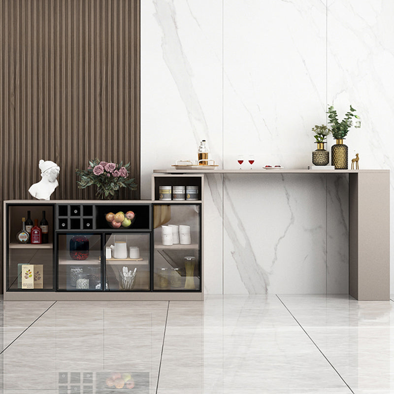 Modern Style Wood Specialty Bar Height Pub Table for Living Room 74.8"L x 15.7"W x 41.3"H Grey Without Chairs Clearhalo 'Bar Furniture' 'Bar Tables' 'bar_tables' 'furn' 'furn_bar_tables' 'Furniture' 'Kitchen & Dining Furniture' 7620052