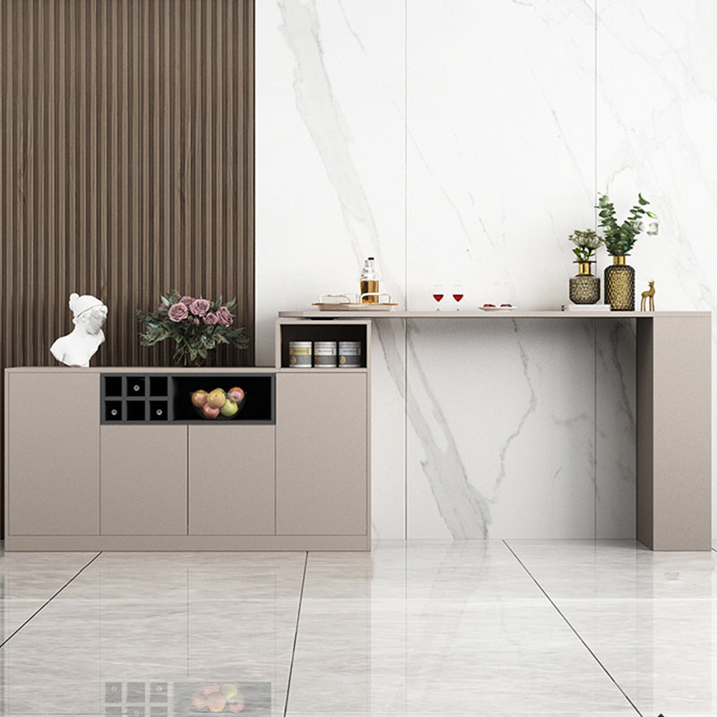 Modern Style Wood Specialty Bar Height Pub Table for Living Room 74.8"L x 15.7"W x 41.3"H Light Gray Without Chairs Clearhalo 'Bar Furniture' 'Bar Tables' 'bar_tables' 'furn' 'furn_bar_tables' 'Furniture' 'Kitchen & Dining Furniture' 7620053