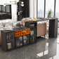Modern Style Wood Specialty Bar Height Pub Table for Living Room 74.8"L x 15.7"W x 41.3"H Gloss Black Without Chairs Clearhalo 'Bar Furniture' 'Bar Tables' 'bar_tables' 'furn' 'furn_bar_tables' 'Furniture' 'Kitchen & Dining Furniture' 7620055