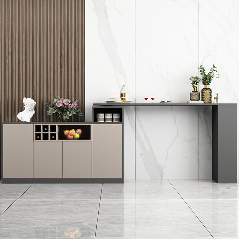 Modern Style Wood Specialty Bar Height Pub Table for Living Room 74.8"L x 15.7"W x 41.3"H Dark Gray-Black Without Chairs Clearhalo 'Bar Furniture' 'Bar Tables' 'bar_tables' 'furn' 'furn_bar_tables' 'Furniture' 'Kitchen & Dining Furniture' 7620057
