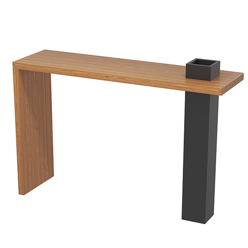 Modern Style Rectangle Solid Wood Bar Height Pub Table for Indoor Brown-Black Without Chairs Clearhalo 'Bar Furniture' 'Bar Tables' 'bar_tables' 'furn' 'furn_bar_tables' 'Furniture' 'Kitchen & Dining Furniture' 7620157