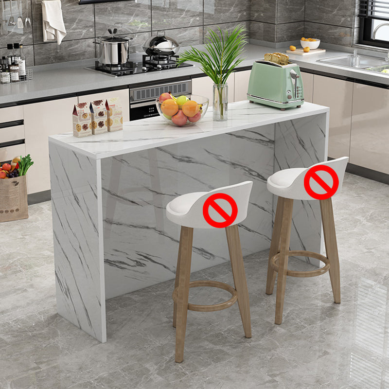 Matte Finish Manufactured Wood Pub Table Rectangle Bistro Table for Living Room Gray-White Without Chairs Clearhalo 'Bar Furniture' 'Bar Tables' 'bar_tables' 'furn' 'furn_bar_tables' 'Furniture' 'Kitchen & Dining Furniture' 7620221