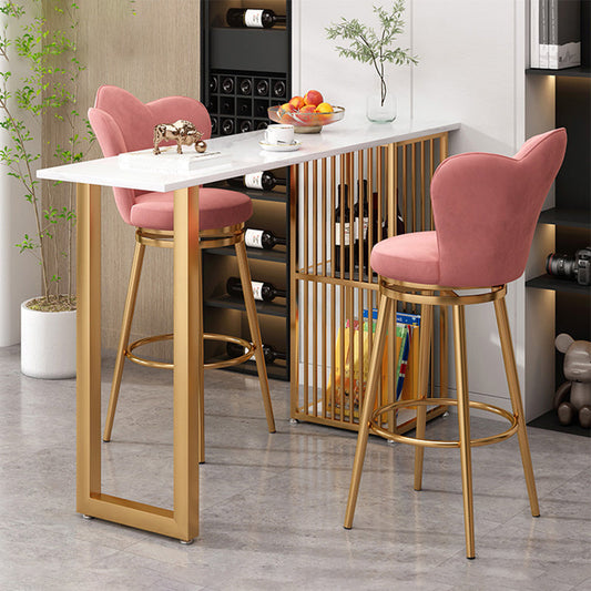 Glam Bar Dining Table White Rectangle Living Room Counter Table Clearhalo 'Bar Furniture' 'Bar Tables' 'bar_tables' 'furn' 'furn_bar_tables' 'Furniture' 'Kitchen & Dining Furniture' 7620234