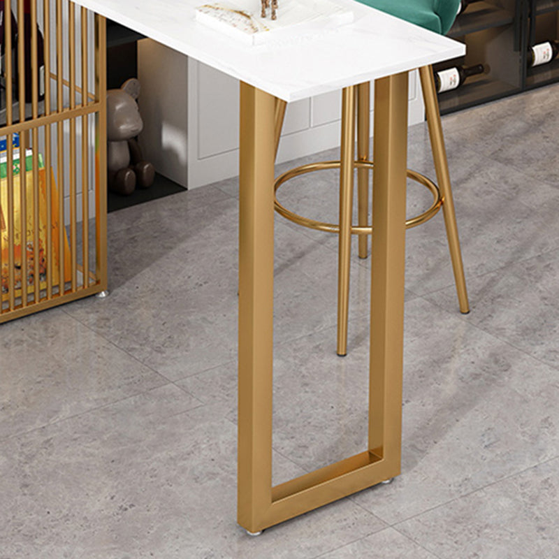 Glam Bar Dining Table White Rectangle Living Room Counter Table Clearhalo 'Bar Furniture' 'Bar Tables' 'bar_tables' 'furn' 'furn_bar_tables' 'Furniture' 'Kitchen & Dining Furniture' 7620236