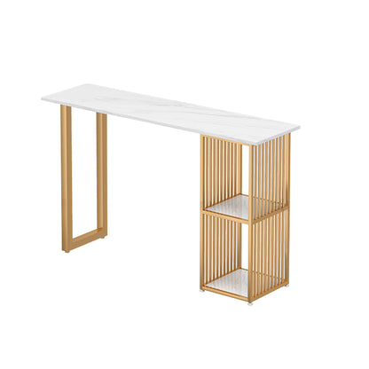 Glam Bar Dining Table White Rectangle Living Room Counter Table Without Chairs Clearhalo 'Bar Furniture' 'Bar Tables' 'bar_tables' 'furn' 'furn_bar_tables' 'Furniture' 'Kitchen & Dining Furniture' 7620238