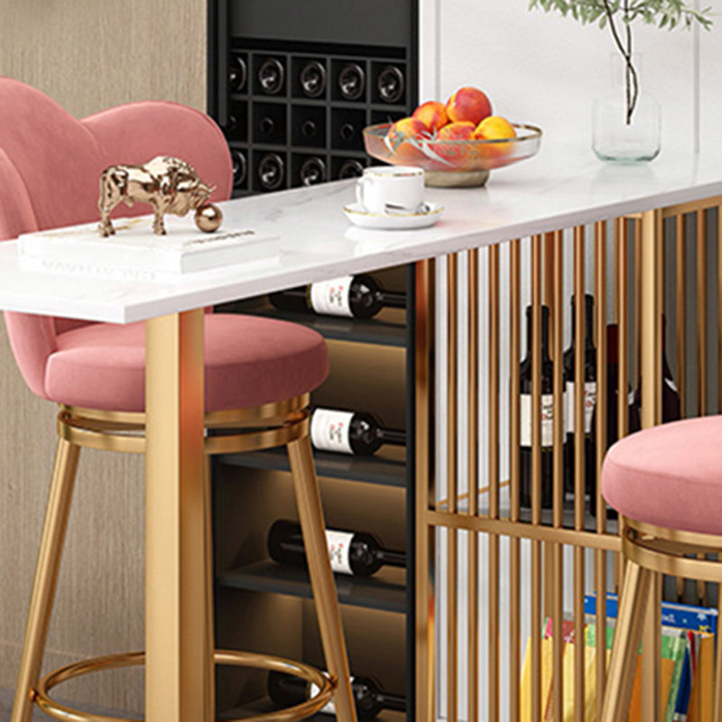 Glam Bar Dining Table White Rectangle Living Room Counter Table Clearhalo 'Bar Furniture' 'Bar Tables' 'bar_tables' 'furn' 'furn_bar_tables' 'Furniture' 'Kitchen & Dining Furniture' 7620239