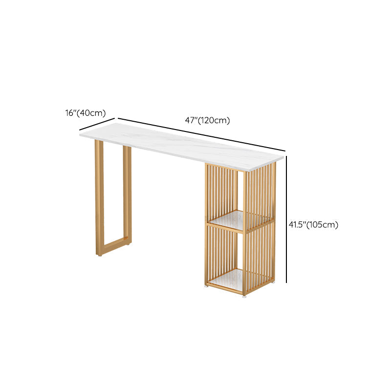 Glam Bar Dining Table White Rectangle Living Room Counter Table Clearhalo 'Bar Furniture' 'Bar Tables' 'bar_tables' 'furn' 'furn_bar_tables' 'Furniture' 'Kitchen & Dining Furniture' 7620245