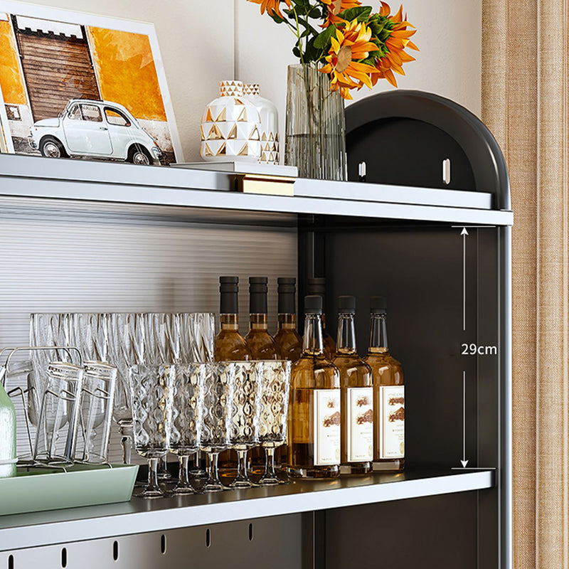 Porte di vetro a scaffalatura regolabile armadio nero cucina nera