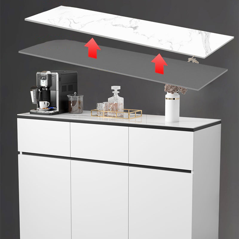 モダンな石/木材サイドボードテーブルホワイトサーバーキャビネットが含まれています