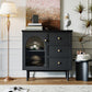 Armadi in stile glam Storage a buffet a buffet in legno con 3-cassetti