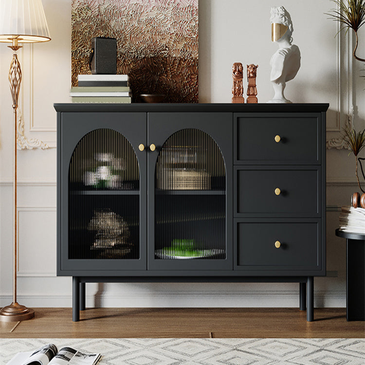 Armadi in stile glam Storage a buffet a buffet in legno con 3-cassetti