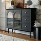 Armadi in stile glam Storage a buffet a buffet in legno con 3-cassetti