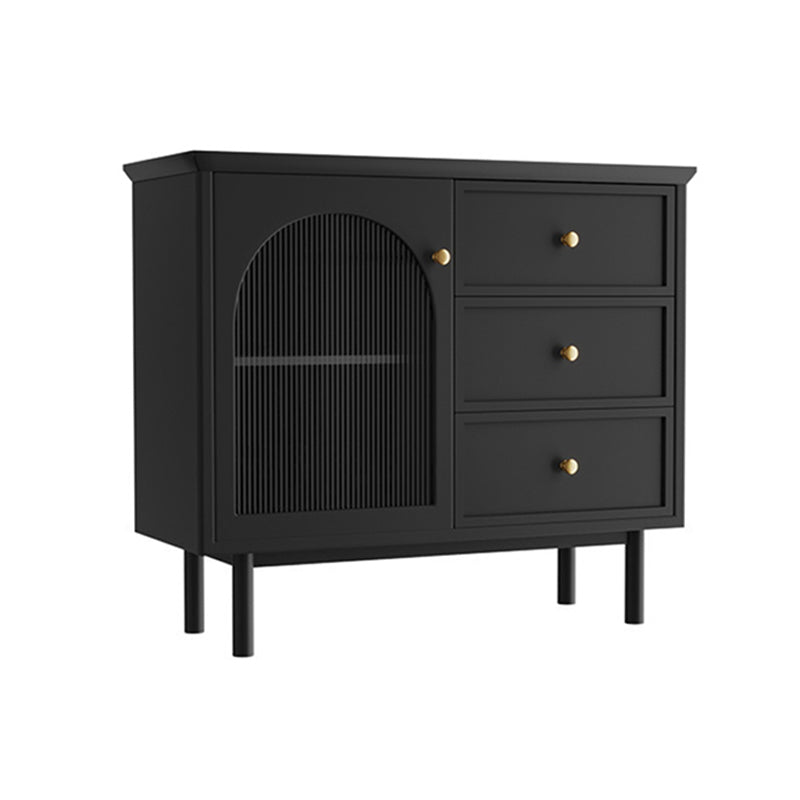 Armadi in stile glam Storage a buffet a buffet in legno con 3-cassetti