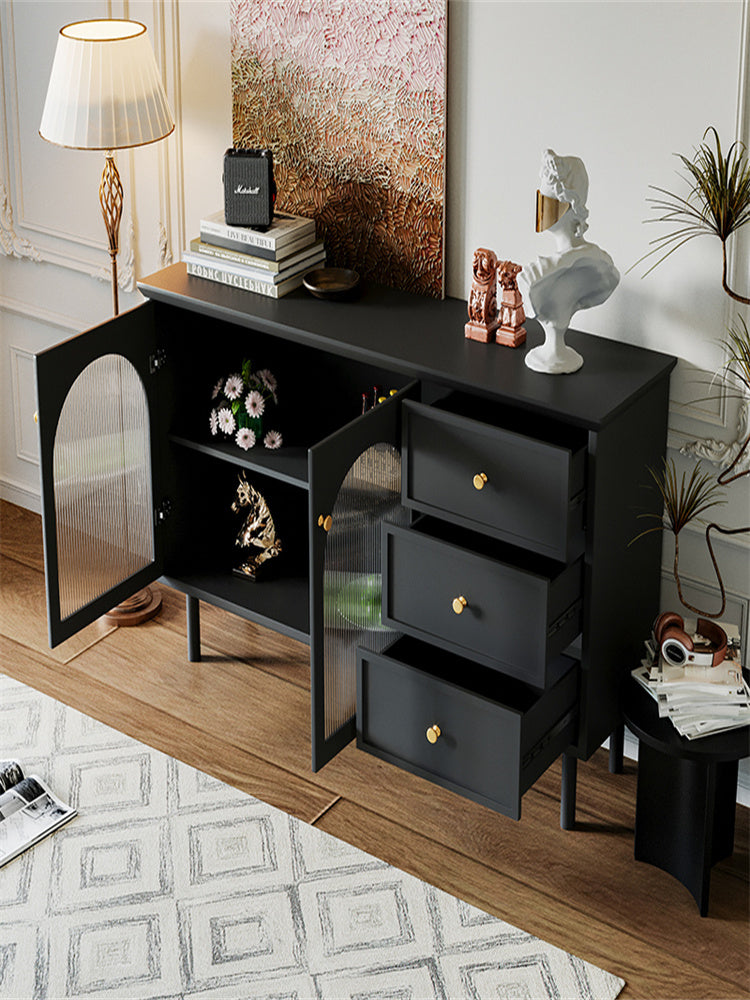 Armadi in stile glam Storage a buffet a buffet in legno con 3-cassetti