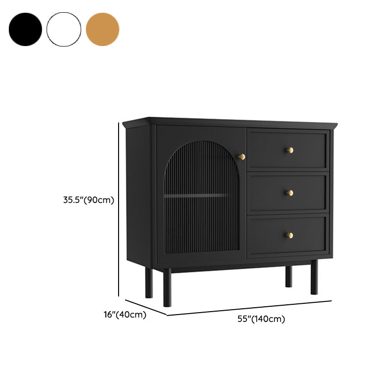 Armadi in stile glam Storage a buffet a buffet in legno con 3-cassetti