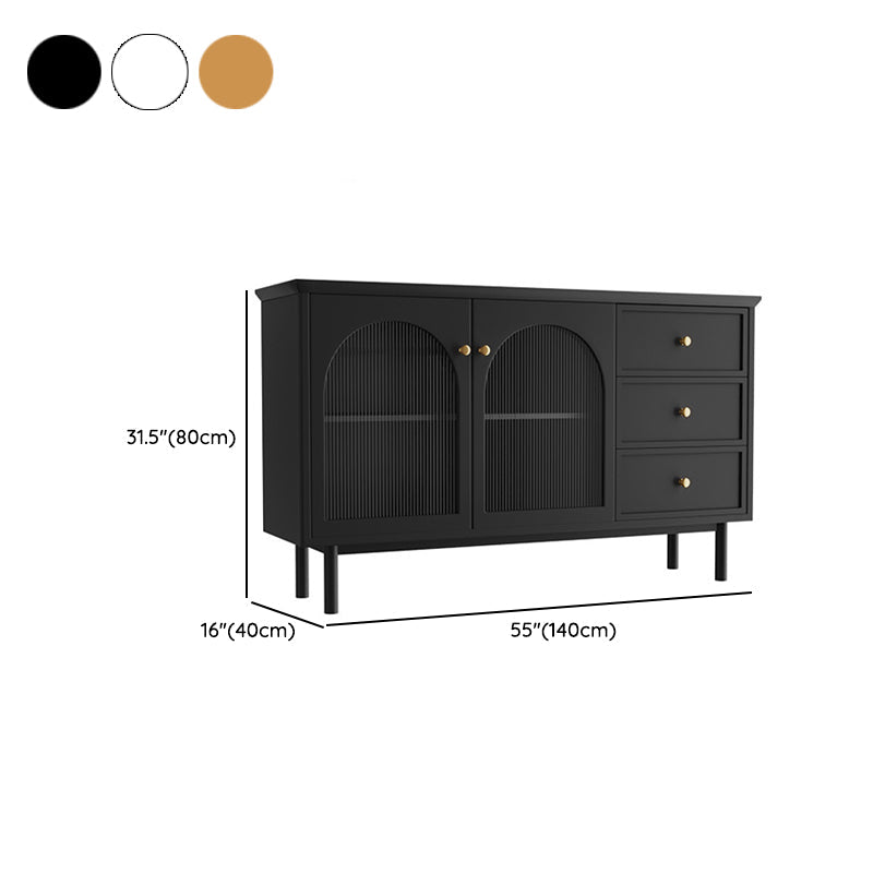 Armadi in stile glam Storage a buffet a buffet in legno con 3-cassetti