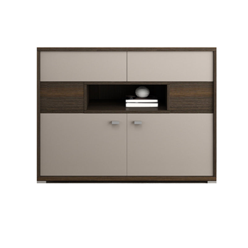 Modernism Wood Sideboard Table Open Storage Server for Living Room Grey Clearhalo 'buffet_sideboard' 'Buffets & Sideboards' 'furn' 'furn_buffet_sideboard' 'Furniture' 'Kitchen & Dining Furniture' 7620439