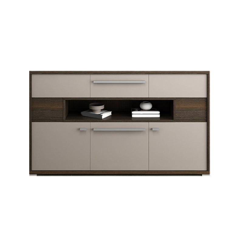 Modernism Wood Sideboard Table Open Storage Server for Living Room Grey Clearhalo 'buffet_sideboard' 'Buffets & Sideboards' 'furn' 'furn_buffet_sideboard' 'Furniture' 'Kitchen & Dining Furniture' 7620441