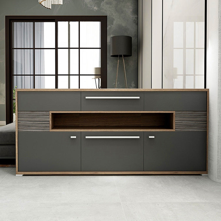 Modernism Wood Sideboard Table Open Storage Server for Living Room Clearhalo 'buffet_sideboard' 'Buffets & Sideboards' 'furn' 'furn_buffet_sideboard' 'Furniture' 'Kitchen & Dining Furniture' 7620442
