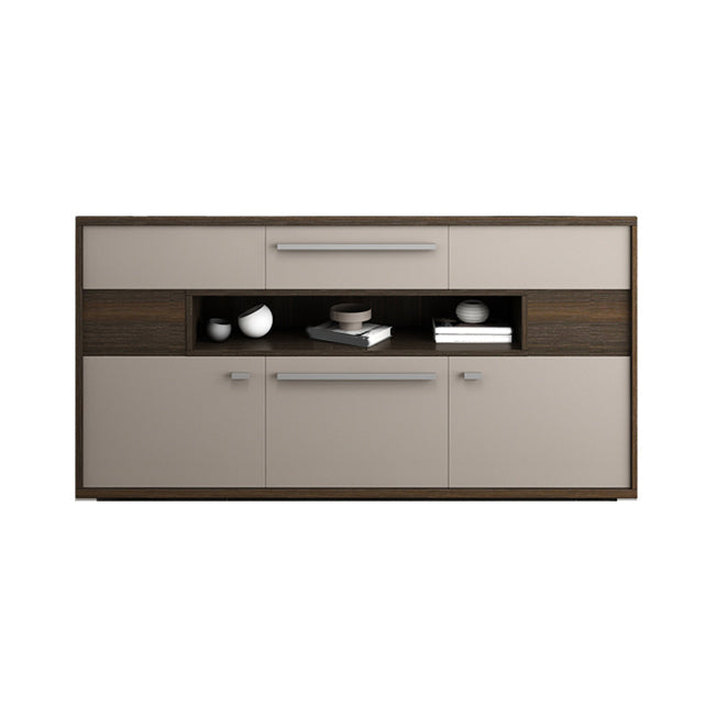 Modernism Wood Sideboard Table Open Storage Server for Living Room 70.9"L x 11.7"W x 32.1"H Grey Clearhalo 'buffet_sideboard' 'Buffets & Sideboards' 'furn' 'furn_buffet_sideboard' 'Furniture' 'Kitchen & Dining Furniture' 7620443
