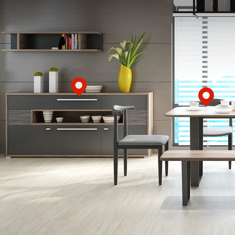 Modernism Wood Sideboard Table Open Storage Server for Living Room Clearhalo 'buffet_sideboard' 'Buffets & Sideboards' 'furn' 'furn_buffet_sideboard' 'Furniture' 'Kitchen & Dining Furniture' 7620444