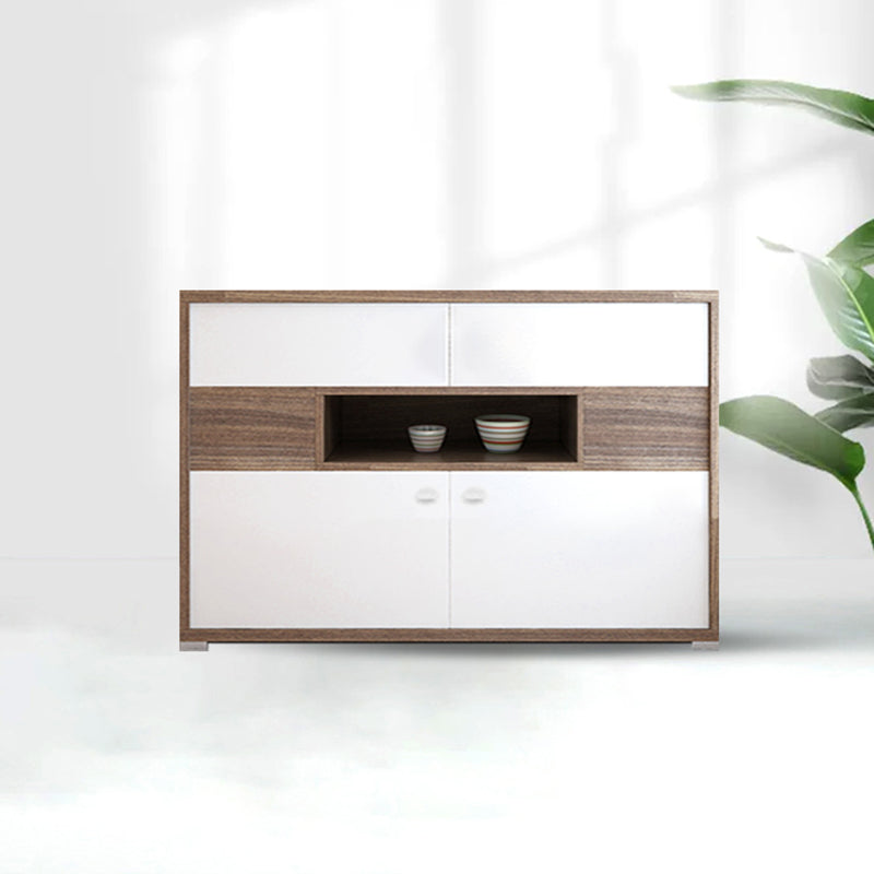 Modernism Wood Sideboard Table Open Storage Server for Living Room White Clearhalo 'buffet_sideboard' 'Buffets & Sideboards' 'furn' 'furn_buffet_sideboard' 'Furniture' 'Kitchen & Dining Furniture' 7620459
