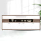 Modernism Wood Sideboard Table Open Storage Server for Living Room 94.5"L x 11.7"W x 32.1"H White Clearhalo 'buffet_sideboard' 'Buffets & Sideboards' 'furn' 'furn_buffet_sideboard' 'Furniture' 'Kitchen & Dining Furniture' 7620465