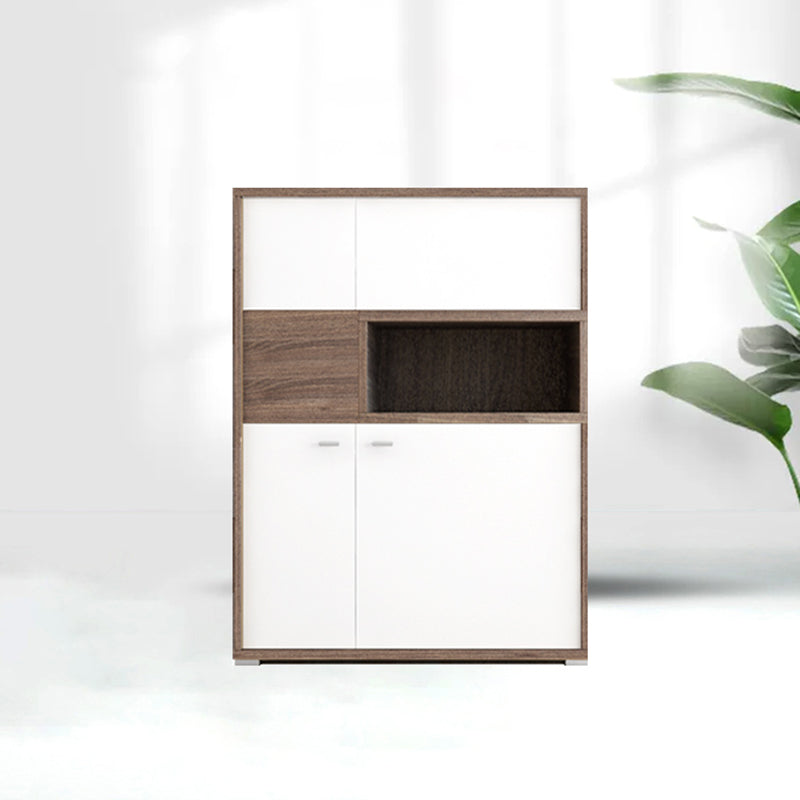 Modernism Wood Sideboard Table Open Storage Server for Living Room 35"L x 12"W x 48"H White Clearhalo 'buffet_sideboard' 'Buffets & Sideboards' 'furn' 'furn_buffet_sideboard' 'Furniture' 'Kitchen & Dining Furniture' 7620466