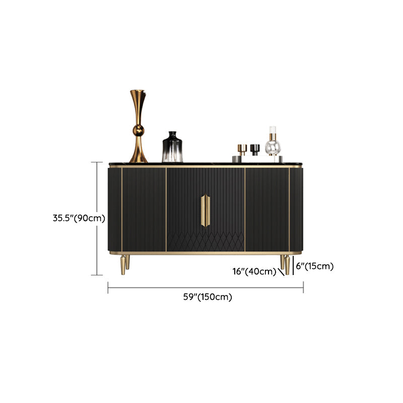 Glam Black Buffet Sideboard Funce Sideboard in marmo con porte con porte