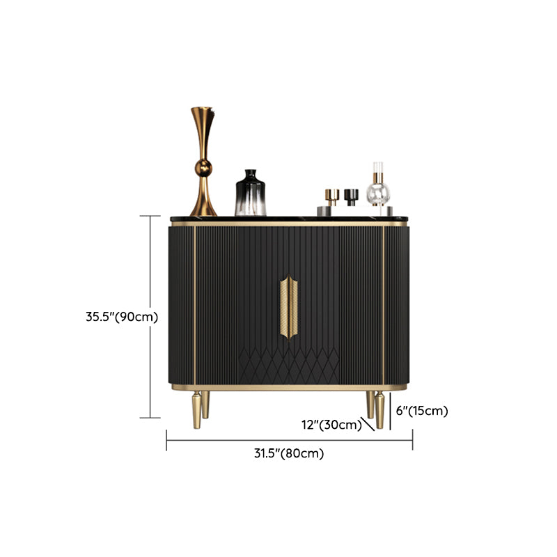 Glam Black Buffet Sideboard Funce Sideboard in marmo con porte con porte