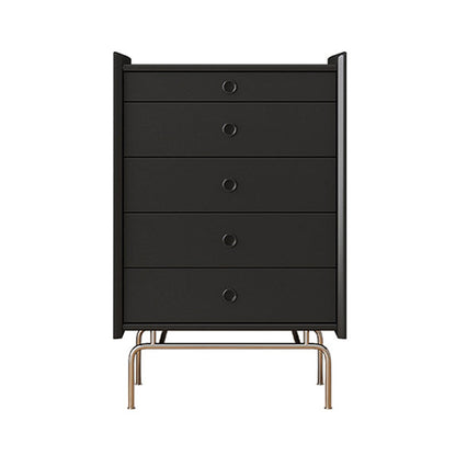 Contemporary Horizontal Double Dresser Wood Storage Dresser for Living Room 26"L x 16"W x 39"H Black