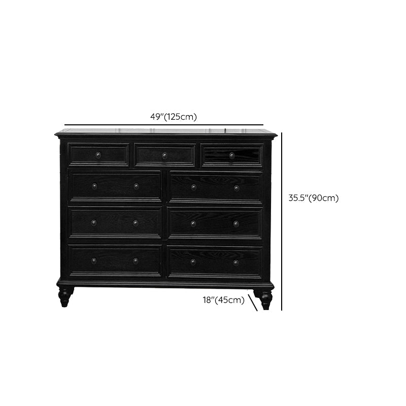 Compañero de madera sólida de cofre de almacenamiento tradicional con 3/4/5/7/9/10 cajones