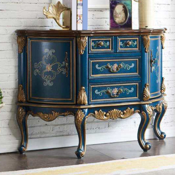 Mid Century Modern Wood Console Table Half Moon Accent Table for Hall